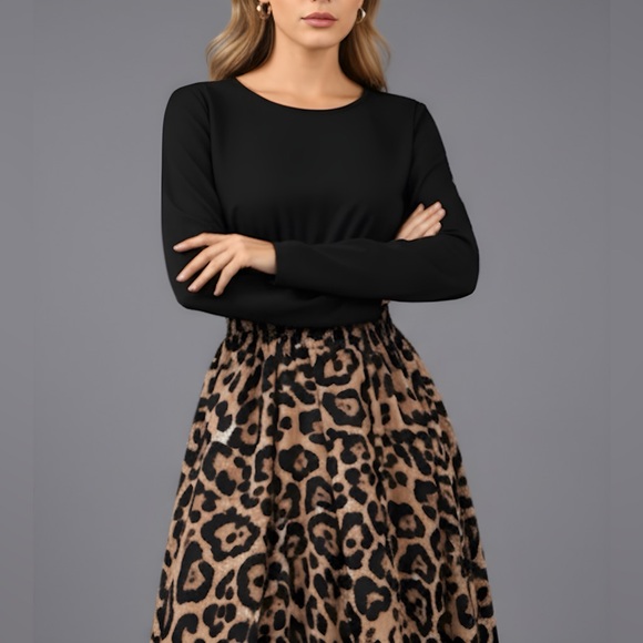 Leopard Print Ruffle Hem Skirt - Picture 2 of 7